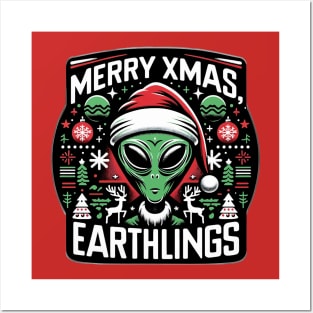 Alien Christmas Posters and Art